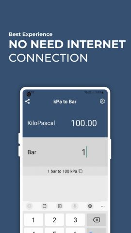 Kilopascal kPa to Bar Convert для Android — скриншот 2
