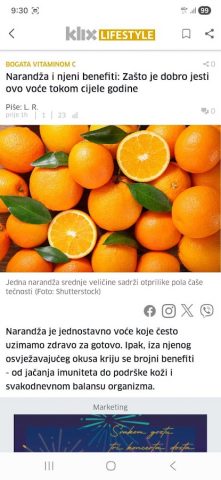 Klix.ba для Android — скриншот 1