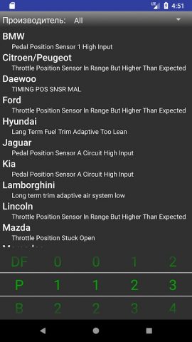 Коды диагностики OBDII Lite для Android — скриншот 2
