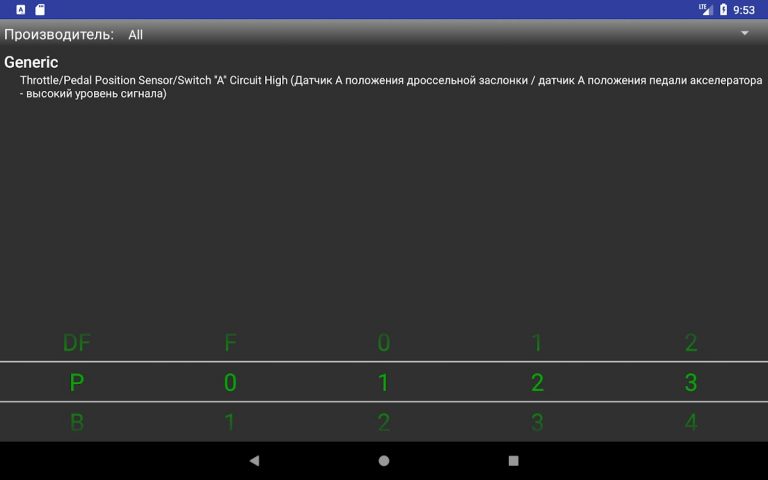 Коды диагностики OBDII Lite для Android — скриншот 4