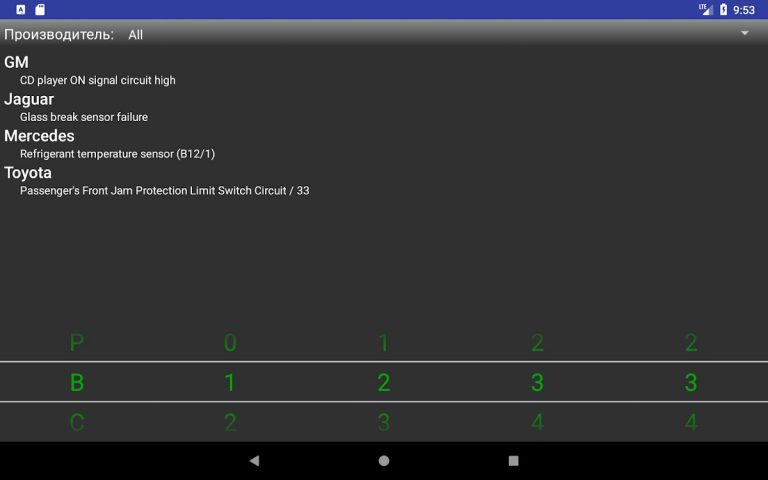 Коды диагностики OBDII Lite для Android — скриншот 5