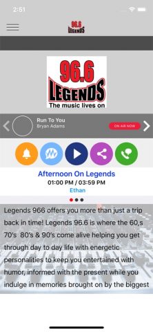 Legends FM для iOS — скриншот 1