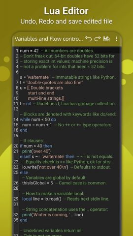 Lua Viewer: Lua Editor для Android — скриншот 3