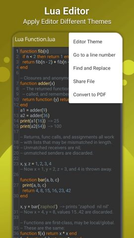 Lua Viewer: Lua Editor для Android — скриншот 4
