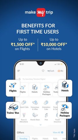 MakeMyTrip: Hotel, Flight, Bus для Android — скриншот 2