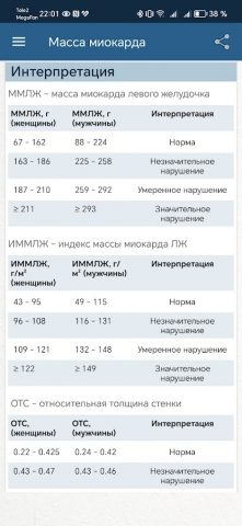 Масса миокарда для Android — скриншот 5