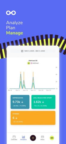 Metricool for Social Media для Android — скриншот 3