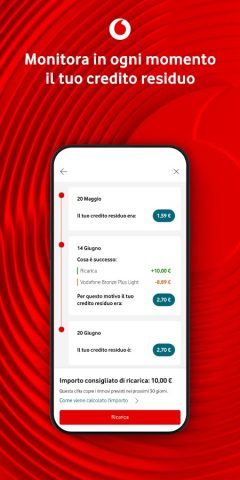 My Vodafone Italia для Android — скриншот 3