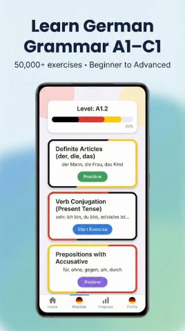 Немецкая Грамматика A1–C1 для Android — скриншот 1