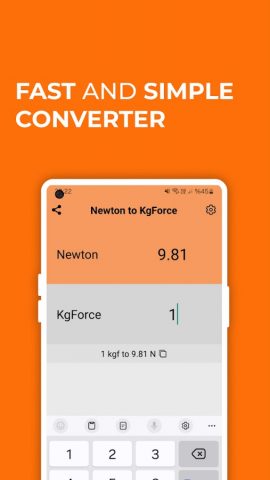Newton to KgForce Converter для Android — скриншот 1