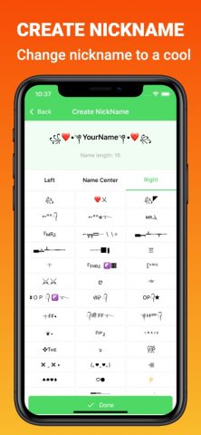 NickName — Special Characters для iOS — скриншот 1