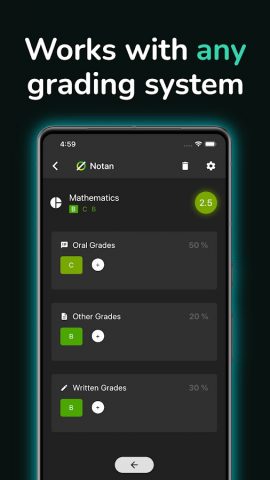 Notan: Grade Calculator для Android — скриншот 2
