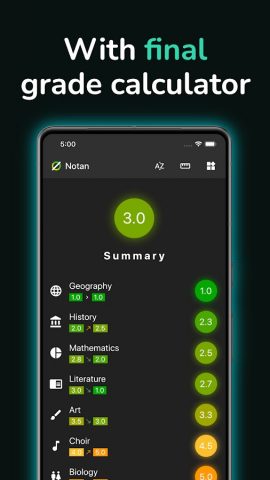 Notan: Grade Calculator для Android — скриншот 3
