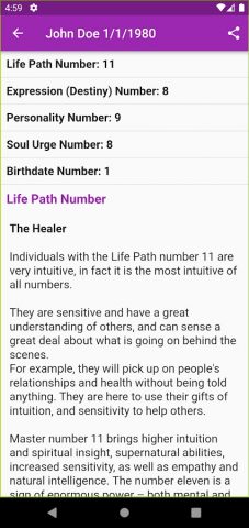 Numerology Calculator Online для Android — скриншот 2
