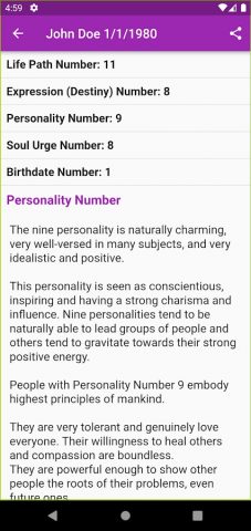 Numerology Calculator Online для Android — скриншот 4