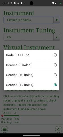 Ocarina Tabs для Android — скриншот 4