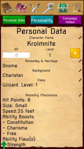 PF2 Character Sheet для Android — скриншот 3