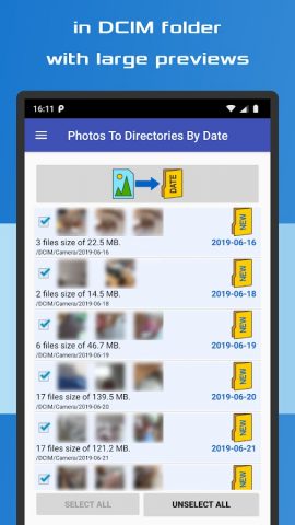 Photos To Directories By Date для Android — скриншот 2