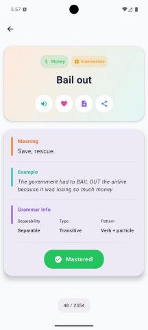 Phrasal Verbs для Android — скриншот 2