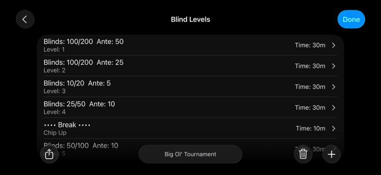 PokerTimer для iOS — скриншот 3