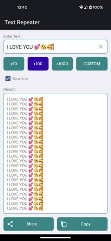 Повторитель текста 10000 для Android — скриншот 3