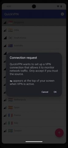 QuickVPN для Android — скриншот 2
