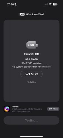 REC Disk Speed Test для iOS — скриншот 3