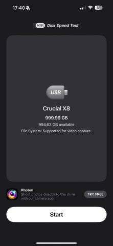 REC Disk Speed Test для iOS — скриншот 4