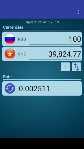RUB x VND для Android — скриншот 1