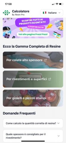 Resin Calculator для iOS — скриншот 1