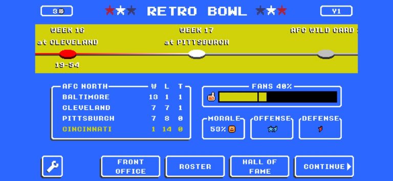 Retro Bowl для iOS — скриншот 4