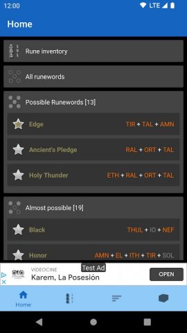 Runeword finder for Diablo II для Android — скриншот 1