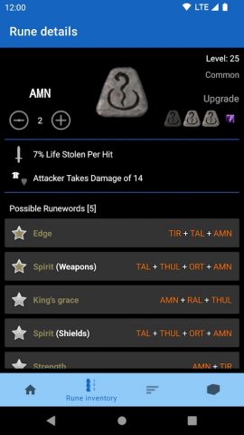 Runeword finder for Diablo II для Android — скриншот 2