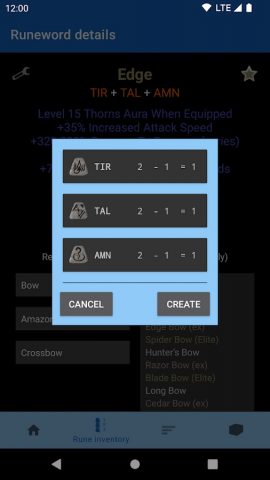 Runeword finder for Diablo II для Android — скриншот 4