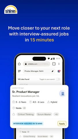 Shine.com Job Search App для Android — скриншот 2