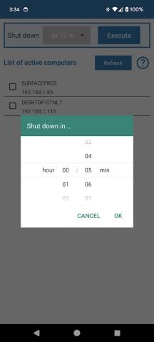 Shutdown PC on Timer для Android — скриншот 4