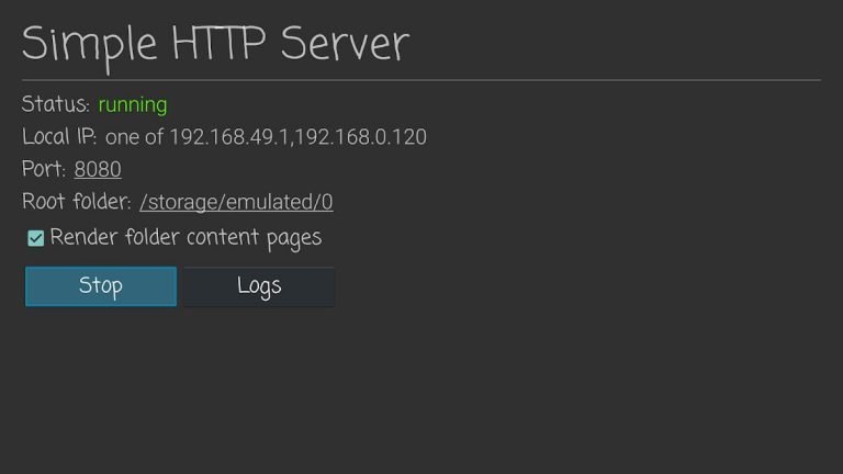 Simple HTTP Server для Android — скриншот 5