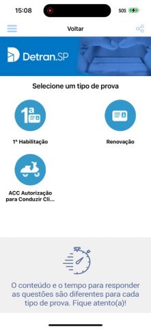 Simulado Detran.SP для iOS — скриншот 3