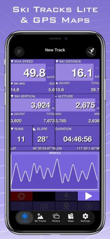 Ski Tracks Lite & карты GPS для iOS — скриншот 1