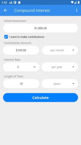 Сложные проценты для Android — скриншот 2