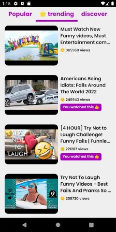 Смешные видео для Android — скриншот 5