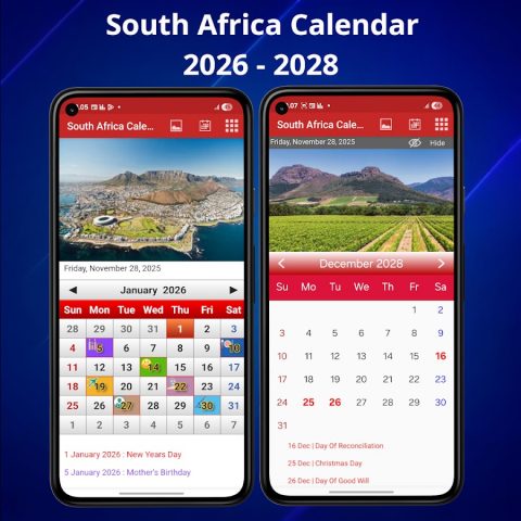 South African Calendar для Android — скриншот 1