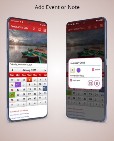 South African Calendar для Android — скриншот 3