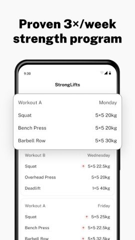 Stronglifts 5×5 Workout для Android — скриншот 1