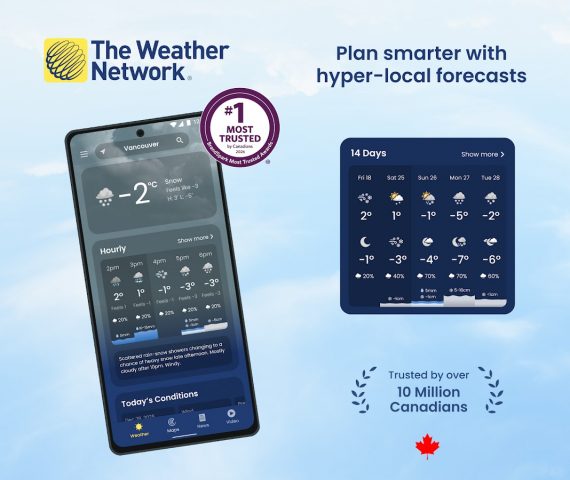 The Weather Network для Android — скриншот 1
