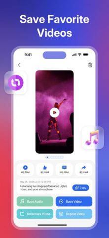 TkSave — Save Video & Repost для iOS — скриншот 1