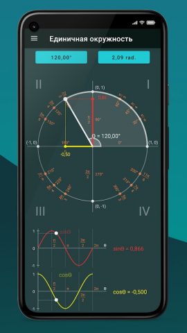 Тригонометрический круг для Android — скриншот 1
