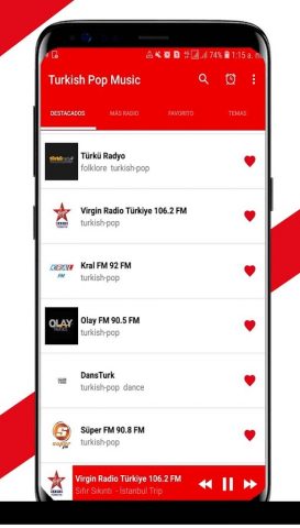 Турецкая поп-музыка для Android — скриншот 1