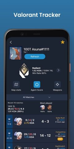 Valorant Tracker — Valking.gg для Android — скриншот 1