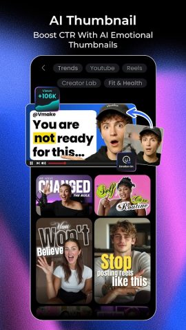 Vmake: AI Talking Video Editor для Android — скриншот 3